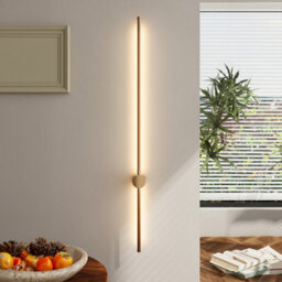 Darphe 20W Gold Line Wall Lamp,metallic Linear Warm Led Wall Lamp - thumbnail 2