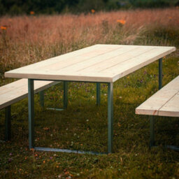 Timber Foundry Rustic Wooden Garden Table With Steel Box Legs 6-8 Seater Table Only - thumbnail 5