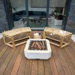 Forest Garden Curved Firepit Wooden Garden Benches- Pack Of 2 - thumbnail 4