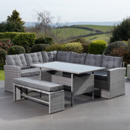 Piana Outdoor Rattan Corner Sofa With Table And Bench - thumbnail 2