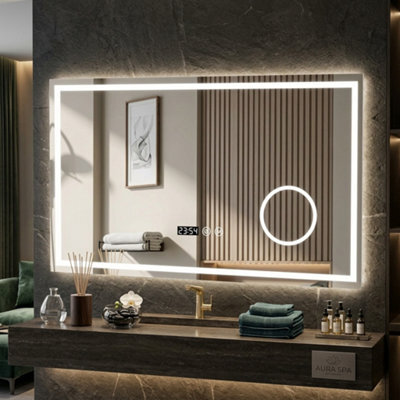 Led Bathroom Mirror Illuminated Light With Demister, Shaver Socket, Touch & Infrared H50 -70Cm - image 1