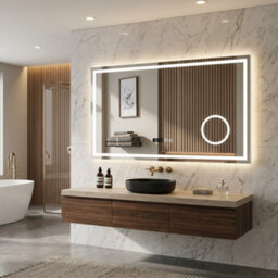 Led Bathroom Mirror Illuminated Light With Demister, Shaver Socket, Touch & Infrared H50 -70Cm - thumbnail 4