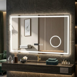 Led Bathroom Mirror Illuminated Light With Demister, Shaver Socket, Touch & Infrared H50 -70Cm - thumbnail 1