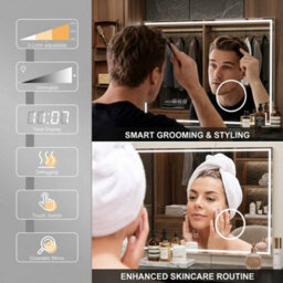 Led Bathroom Mirror Illuminated Light With Demister, Shaver Socket, Touch & Infrared H50 -70Cm - thumbnail 5