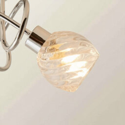 3 Way Chrome Ceiling Spotlight With Swirl Glass Shades - thumbnail 6