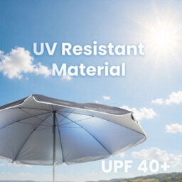 240Cm (7Ft 8In) Uv Resistant Adjustable Tilting Parasol With Base Grey - thumbnail 5
