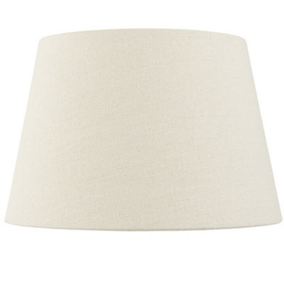 "8"" Inch Round Tapered Drum Lamp Shade Ivory Linen Fabric Cover Simple Elegant" - image 1