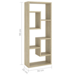 Vidaxl Wall Shelf Sonoma Oak 36X16X90 Cm Engineered Wood - thumbnail 9