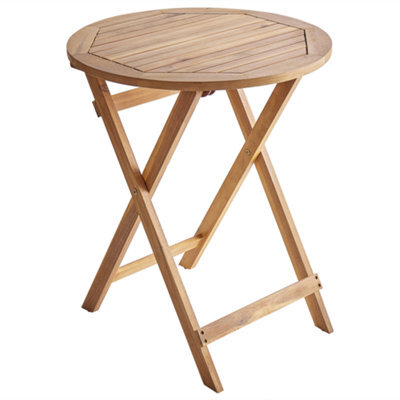 Beliani Bistro Table Prossedi 60 Cm 60 Cm Acacia Wood Brown - image 1