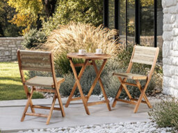 Beliani Bistro Table Prossedi 60 Cm 60 Cm Acacia Wood Brown - thumbnail 2