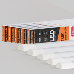 Paul Russells 4 Ft Led Batten Tube Lights, 40W 4800 Lumens, Ip20, 4000K Cool White, Ultra Slim, Pack Of 5 - thumbnail 1