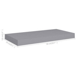 Vidaxl Floating Wall Shelves 2 Pcs Grey 50X23X3.8 Cm Mdf - thumbnail 8