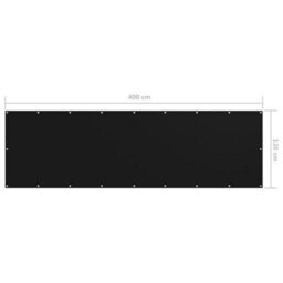 Berkfield Balcony Screen Black 120X400 Cm Oxford Fabric - thumbnail 5