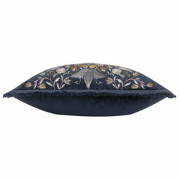 Morris & Co Strawberry Thief Embroidery Embroidered Velvet Feather Rich Cushion - thumbnail 4