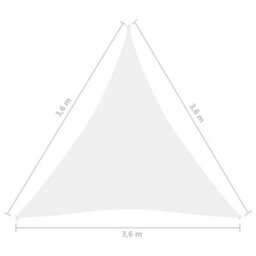 Berkfield Sunshade Sail Oxford Fabric Triangular 3.6X3.6X3.6 M White - thumbnail 6
