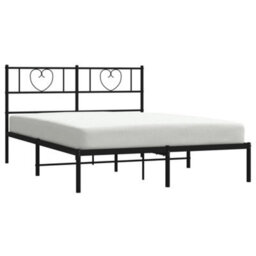 Berkfield Metal Bed Frame With Headboard Black 160X200 Cm - thumbnail 3