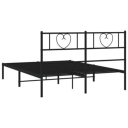 Berkfield Metal Bed Frame With Headboard Black 160X200 Cm - thumbnail 7