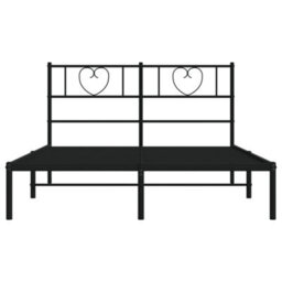 Berkfield Metal Bed Frame With Headboard Black 160X200 Cm - thumbnail 5