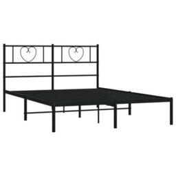 Berkfield Metal Bed Frame With Headboard Black 160X200 Cm - thumbnail 4