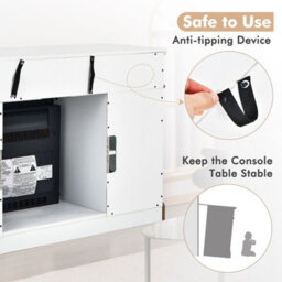 Costway Fireplace Tv Stand Set For 55 Inches W/ 2000W Electric Fireplace Insert-White - thumbnail 8