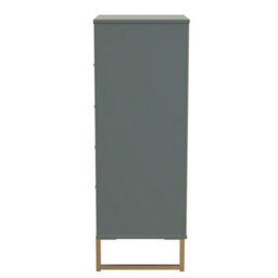 Tamworth 5 Drawer Tall Bedside Cabinet In Reed Green (Ready Assembled) - thumbnail 2