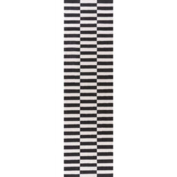 The Rugs Loft Dark Grey And Ivory Striped Living Room Area Rug And Runners Soft Pile - thumbnail 9