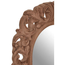 Orsina Antique Brown Arc Leaf Wall Mirror,classical Dressing Mirror,wall Mirror With Fleur-De-Lis & Leaf Details - thumbnail 3