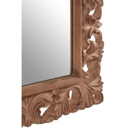 Orsina Antique Brown Arc Leaf Wall Mirror,classical Dressing Mirror,wall Mirror With Fleur-De-Lis & Leaf Details - thumbnail 4