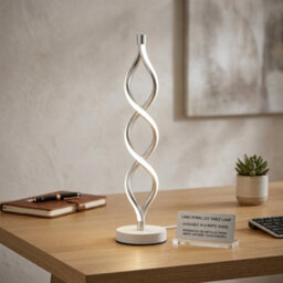 White Shade Modern Usb Led Spiral Table Lamp  3 Color Modes, Dimmable Night Light For Bedroom, Living Room - thumbnail 3