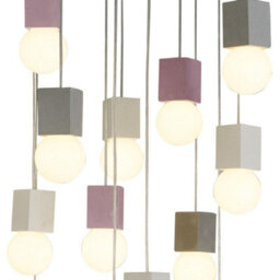 Luminosa Lighting Luminosa Galaxia Pendant Square, 15 Light E27, White / Grey / Red Cement, White Base & Cable, Item Weight: 19.4Kg - thumbnail 4