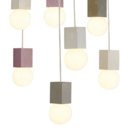 Luminosa Lighting Luminosa Galaxia Pendant Square, 15 Light E27, White / Grey / Red Cement, White Base & Cable, Item Weight: 19.4Kg - thumbnail 5
