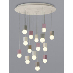 Luminosa Lighting Luminosa Galaxia Pendant Square, 15 Light E27, White / Grey / Red Cement, White Base & Cable, Item Weight: 19.4Kg - thumbnail 2