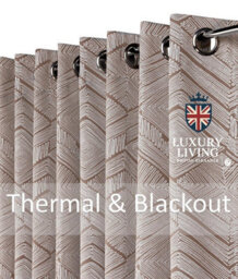 Luxury Living Triple Weave Soft Drape Geometric Aztec Print Ring Top Blackout Curtains 229Cm X 229Cm Terracotta - thumbnail 2