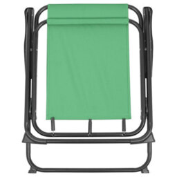 Harbour Housewares Folding Metal Beach Chairs - Matt Black/green - Pack Of 2 - thumbnail 5
