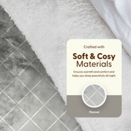 Keplin Large Electric Heated Throw Blanket , Machine Washable Fleece Wool Duvet, 1 Year Warranty, Lightgrey/cream Sherpa Pattern - thumbnail 7