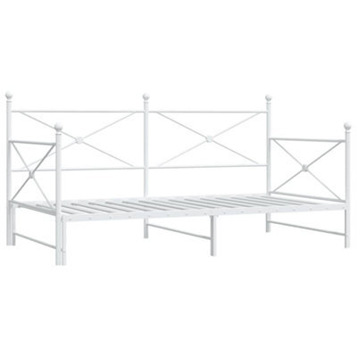 Berkfield Durable Daybed With Trundle Without Mattress White 107X203 Cm Steel