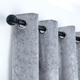 A.unique Home Geo Ball Metal Extendable Curtain Pole With Rings And Fittings (25/28mm) - Matte Black, 70Cm - 120Cm  Approx - thumbnail 4