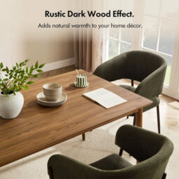 Rectangular Dining Table 6 Seater, Dark Wood Effect Kitchen Table - thumbnail 5