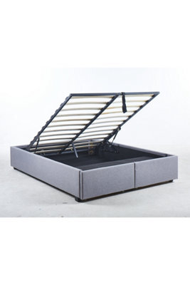 Modernique Elizabeth Grey Fabric Lift Up With Drawer Storage Bed In 4Ft6 - image 1