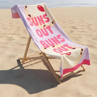Ohs Suns Out Buns Out Beach Towel Bath Quick Dry Microfibre Absorbent - image 1
