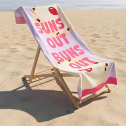 Ohs Suns Out Buns Out Beach Towel Bath Quick Dry Microfibre Absorbent - thumbnail 1