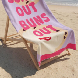 Ohs Suns Out Buns Out Beach Towel Bath Quick Dry Microfibre Absorbent - thumbnail 2