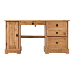 Seconique Corona Computer Desk 1 Door 3 Drawer Distressed Waxed Pine - thumbnail 5