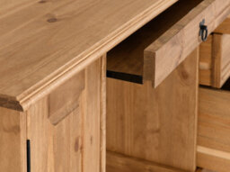 Seconique Corona Computer Desk 1 Door 3 Drawer Distressed Waxed Pine - thumbnail 8