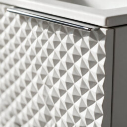 Bathroom City Elvia 1200mm White Double Vanity Unit With 2 Basins - Diamond Front Double Sink Cabinet, Soft-Close Drawers - Chrome Handles - thumbnail 4