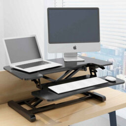 Dellonda 71Cm Height Adjustable Standing Desk Converter Riser, 50Cm Max Height, 15Kg Capacity - Dh14 - thumbnail 4