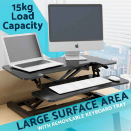 Dellonda 71Cm Height Adjustable Standing Desk Converter Riser, 50Cm Max Height, 15Kg Capacity - Dh14 - thumbnail 5