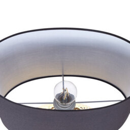 Beliani Table Lamp - Glossy Gold Ceramic Globe Base With Black Drum Shade, 51Cm Height - thumbnail 5
