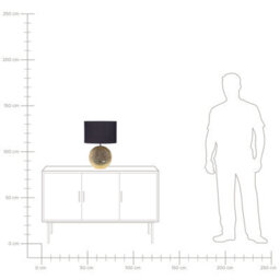 Beliani Table Lamp - Glossy Gold Ceramic Globe Base With Black Drum Shade, 51Cm Height - thumbnail 9