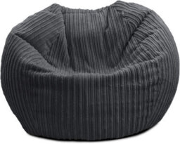 rucomfy Beanbags Rucomfy Indoor Classic Kids Bean Bag Chair - Grey Jumbo Cord Slouchbag - thumbnail 2